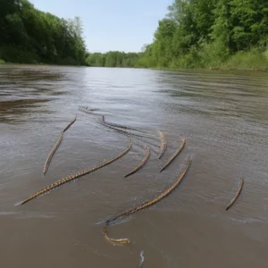 Read more about the article DNR and MSU Release 500 Baby Sturgeon in Michigan River 


##