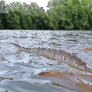 Read more about the article DNR and MSU Release 500 Baby Sturgeon in Michigan River
