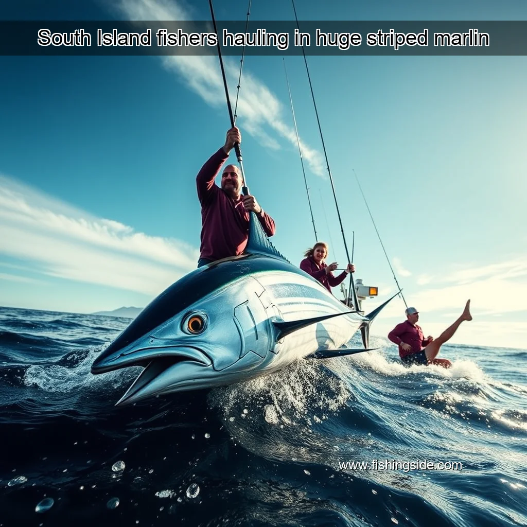 You are currently viewing South Island fishers hauling in huge striped marlin