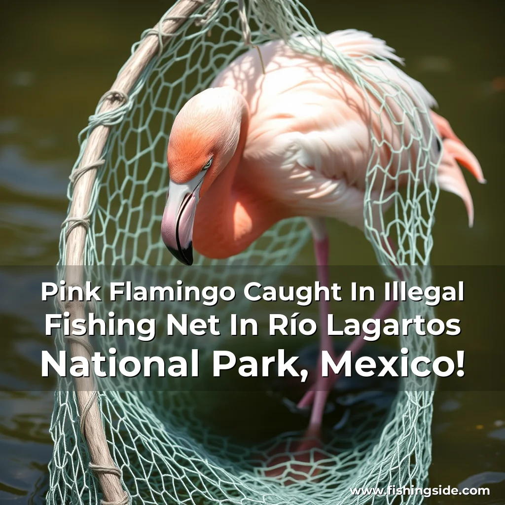 Read more about the article Pink Flamingo Caught In Illegal Fishing Net In Río Lagartos National Park, Mexico!